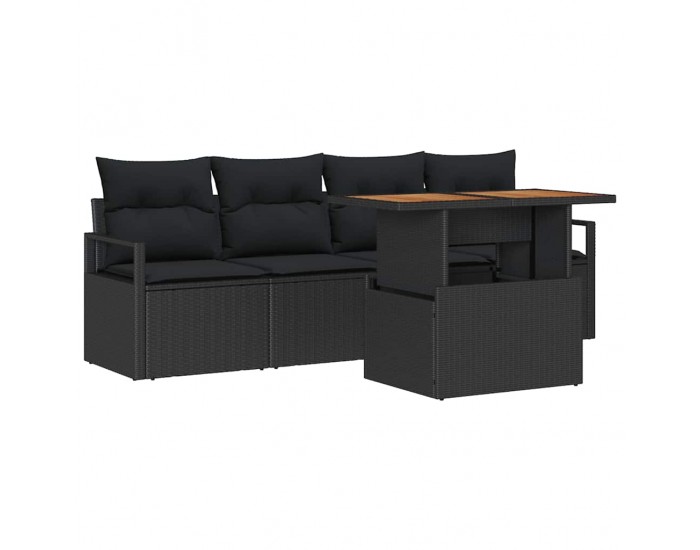 Sonata H Градински Софа Комплект 5 pcs Черно 100 x 55 x 73 см