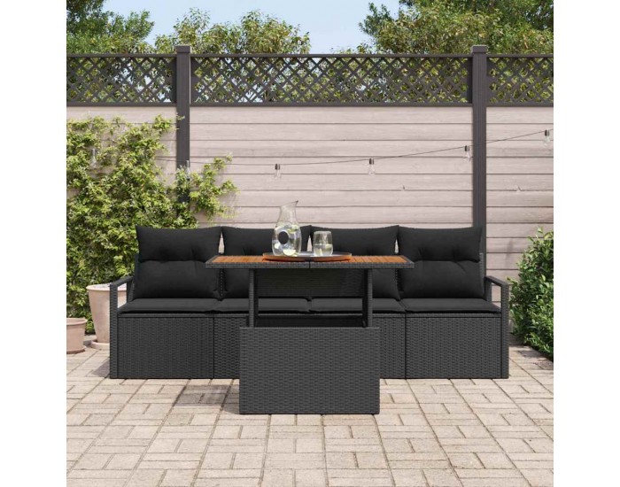 Sonata H Градински Софа Комплект 5 pcs Черно 100 x 55 x 73 см