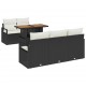 Sonata H Градински Софа Комплект 6 pcs Черно и кремаво 100 x 55 x 73 см