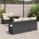 Sonata H Градински Софа Комплект 6 pcs Черно и кремаво 100 x 55 x 73 см