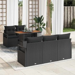 Sonata H Градински Софа Комплект 6 pcs Черно 100 x 55 x 73 см - Canapele și bănci de grădină