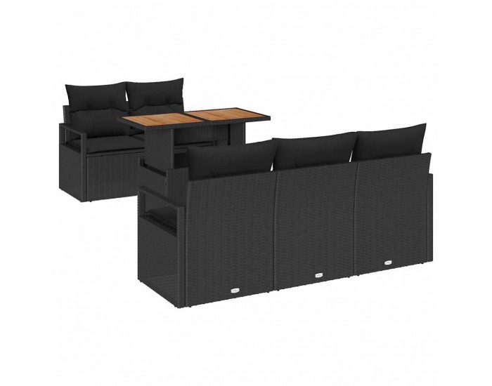 Sonata H Градински Софа Комплект 6 pcs Черно 100 x 55 x 73 см