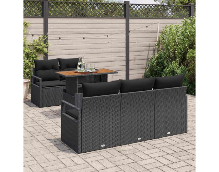 Sonata H Градински Софа Комплект 6 pcs Черно 100 x 55 x 73 см