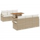 Sonata H Градински Софа Комплект 7 pcs бежово и кремаво 100 x 55 x 73 см