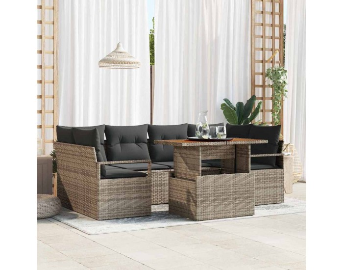 Sonata H Градински Софа Комплект 7 pcs Сив 100 x 55 x 73 см