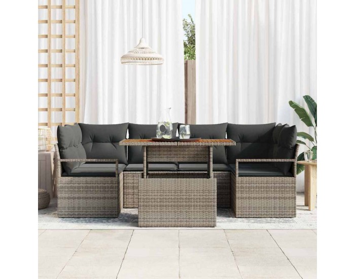 Sonata H Градински Софа Комплект 7 pcs Сив 100 x 55 x 73 см