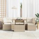 Sonata H Градински Софа Комплект 7 pcs бежово и кремаво 100 x 55 x 73 см