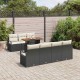 Sonata H Градински Софа Комплект 8 pcs Черен и кремав 100 x 55 x 73 см