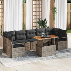 Sonata H Градински Софа Комплект 8 pcs Сив и кафяв 100 x 55 x 73 см - Canapele și bănci de grădină