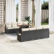 Sonata H Градински Софа Комплект 9 pcs Черен и кремав 100 x 55 x 73 см