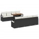Sonata H Градински Софа Комплект 9 pcs Черен и кремав 100 x 55 x 73 см