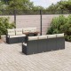 Sonata H Градински Софа Комплект 9 pcs Черен и кремав 100 x 55 x 73 см