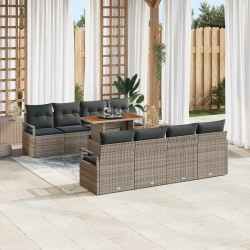 Sonata H Градински Софа Комплект 9 pcs Сив и кафяв 100 x 55 x 73 см - Canapele și bănci de grădină