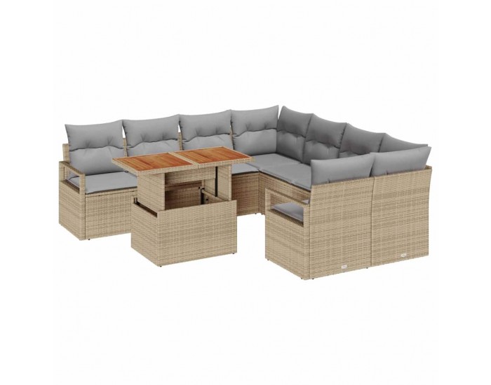 Sonata H Комплект за хранене в градината 9 pcs Бежово и сиво