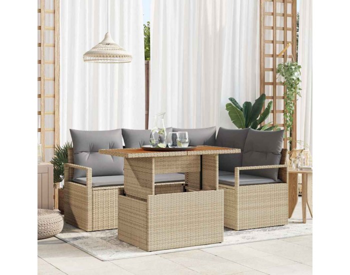 Sonata H Комплект за хранене в градината 5 pcs Бежово и сиво