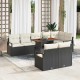 Sonata H Градински Софа Комплект 9 pcs Черен и кремав 100 x 55 x 73 см
