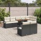 Sonata H Градински Софа Комплект 9 pcs Черен и кремав 100 x 55 x 73 см