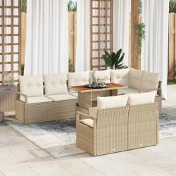 Sonata H Градински Софа Комплект 9 pcs Бежов и кремав 100 x 55 x 73 см - Canapele și bănci de grădină