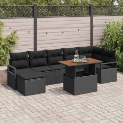 Sonata H Комплект за хранене в градината 8 pcs Черен и кафяв - Canapele și bănci de grădină