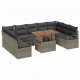 Sonata H Градински Софа Комплект 10 pcs Сив и кафяв 100 x 55 x 73 см