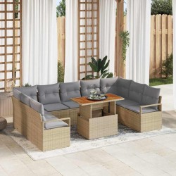 Sonata H Градински Софа Комплект 10 pcs Бежово и сиво 100 x 55 x 73 см - Canapele și bănci de grădină