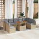 Sonata H Градински Софа Комплект 10 pcs Бежово и сиво 100 x 55 x 73 см