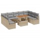 Sonata H Градински Софа Комплект 10 pcs Бежово и сиво 100 x 55 x 73 см