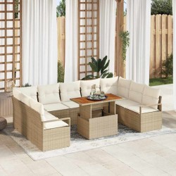 Sonata H Градински Софа Комплект 10 pcs Бежов и кремав 100 x 55 x 73 см - Canapele și bănci de grădină