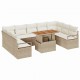 Sonata H Градински Софа Комплект 10 pcs Бежов и кремав 100 x 55 x 73 см