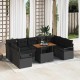 Sonata H Градински Софа Комплект 10 pcs Черен и кафяв 100 x 55 x 73 см