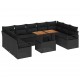 Sonata H Градински Софа Комплект 10 pcs Черен и кафяв 100 x 55 x 73 см