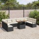Sonata H Градински Софа Комплект 11 pcs Черен и кремав 100 x 55 x 73 см