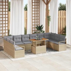 Sonata H Градински Софа Комплект 11 pcs Бежово и сиво 100 x 55 x 73 см - Canapele și bănci de grădină