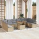 Sonata H Градински Софа Комплект 11 pcs Бежово и сиво 100 x 55 x 73 см