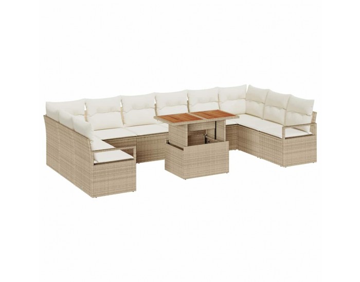 Sonata H Градински Софа Комплект 11 pcs Бежов и кремав 100 x 55 x 73 см