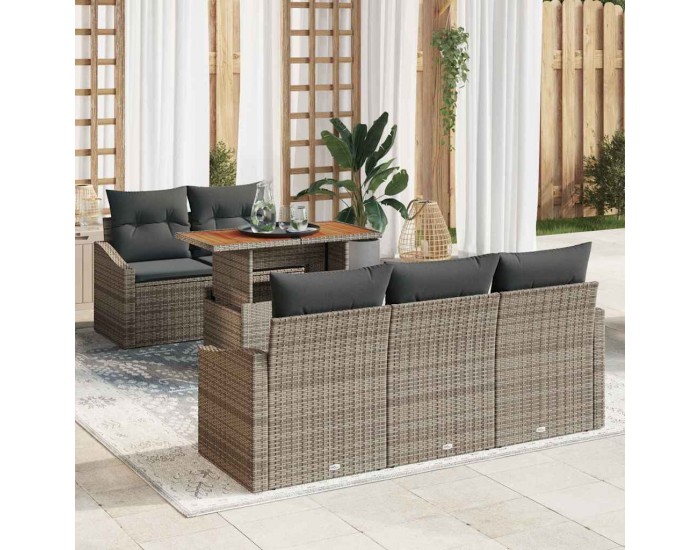 Sonata H Комплект за хранене в градината Сив и кафяв 100 x 55 x 73 см