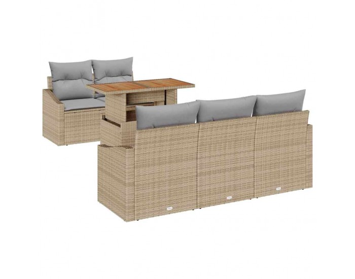 Sonata H Комплект за хранене в градината Бежово и сиво 100 x 55 x 73 см