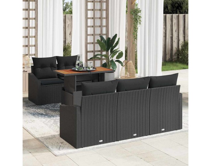 Sonata H Комплект за хранене в градината Черен и кафяв 100 x 55 x 73 см