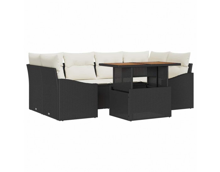 Sonata H Комплект за хранене в градината Черен и кремав 100 x 55 x 73 см
