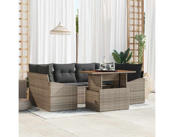 Sonata H Комплект за хранене в градината Сив и кафяв 100 x 55 x 73 см