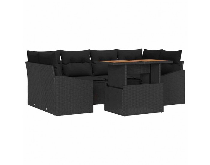 Sonata H Комплект за хранене в градината Черен и кафяв 100 x 55 x 73 см
