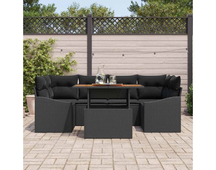 Sonata H Комплект за хранене в градината Черен и кафяв 100 x 55 x 73 см