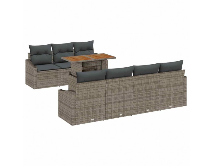 Sonata H Комплект за хранене в градината Сив и кафяв 100 x 55 x 73 см