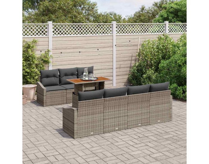 Sonata H Комплект за хранене в градината Сив и кафяв 100 x 55 x 73 см