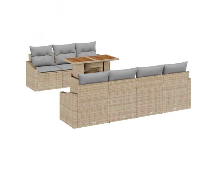 Sonata H Комплект за хранене в градината Бежово и сиво 100 x 55 x 73 см