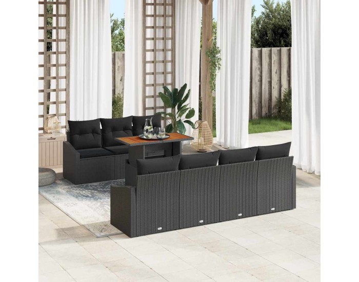 Sonata H Комплект за хранене в градината Черен и кафяв 100 x 55 x 73 см