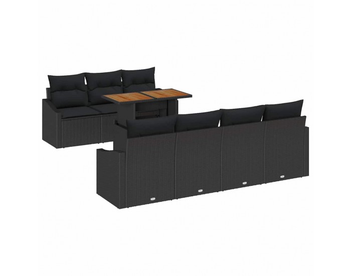 Sonata H Комплект за хранене в градината Черен и кафяв 100 x 55 x 73 см