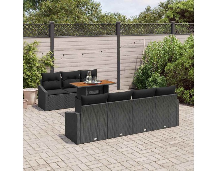 Sonata H Комплект за хранене в градината Черен и кафяв 100 x 55 x 73 см