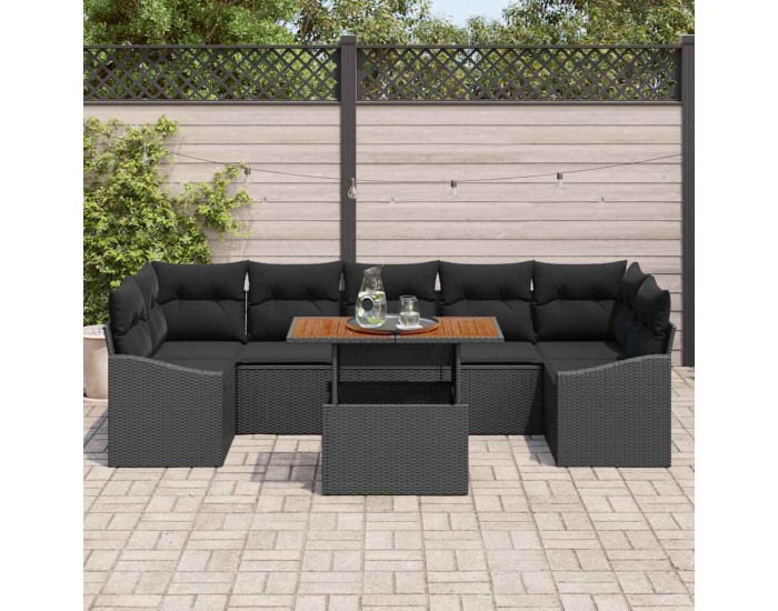 Sonata H Комплект за хранене в градината Черен и кафяв 100 x 55 x 73 см