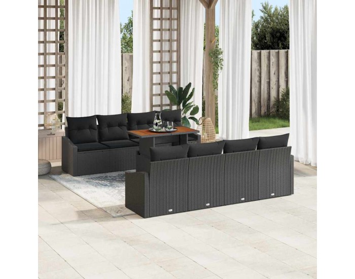 Sonata H Комплект за хранене в градината Черен и кафяв 100 x 55 x 73 см